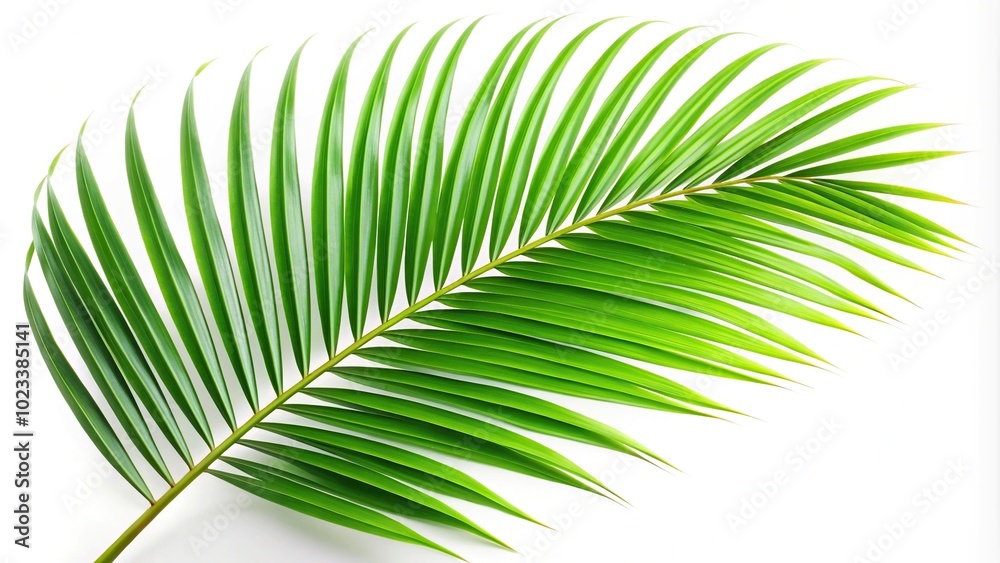 Green palm leaf isolated on white background Green palm leaf isolated on white background