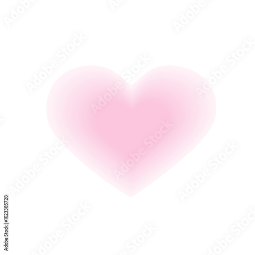 Blurred heart shape in y2k style. Gradient trendy love element for greeting card and poster for Valentines Day.