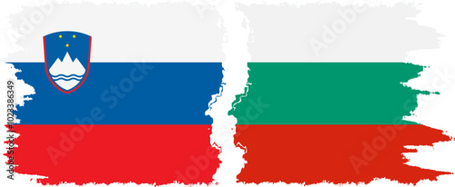 Bulgaria and Slovenia grunge flags connection, vector