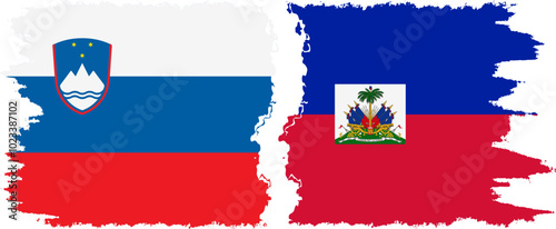 Free Download Haiti and Slovenia grunge flags connection, vector - GFXLoad