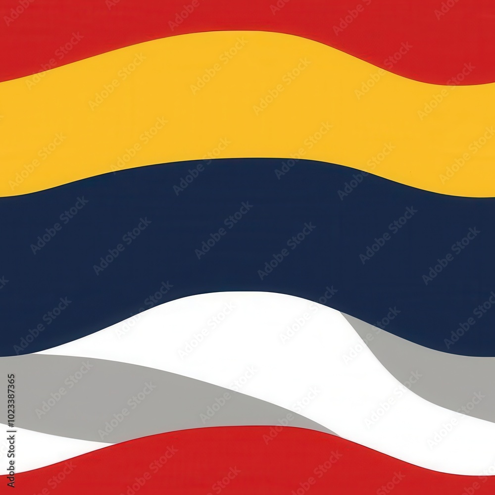 Naklejka premium Abstract Digital Waves in Minimalist Flat Design, seamless pattern