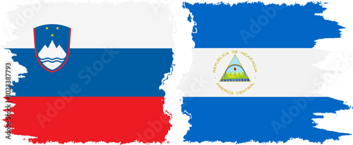 Free Download Nicaragua and Slovenia grunge flags connection, vector - GFXLoad