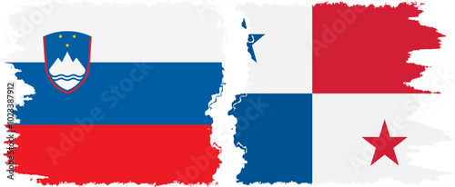 Free Download Panama and Slovenia grunge flags connection, vector - GFXLoad