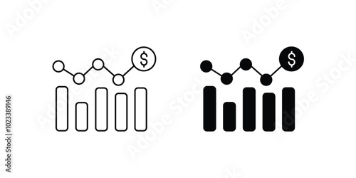 gdp set icon with white background vector stock illustration