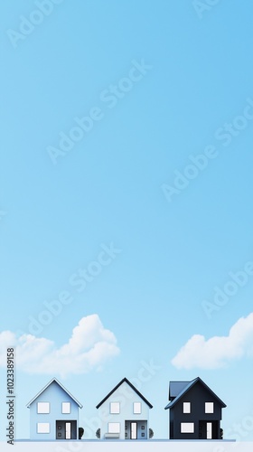 A modern minimalist house with a sky in the background.