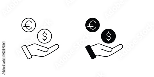 mutual fund set icon with white background vector stock illustration