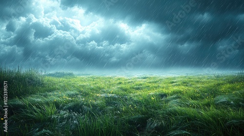 Meteorological Banner Design Featuring Various Weather Conditions photo