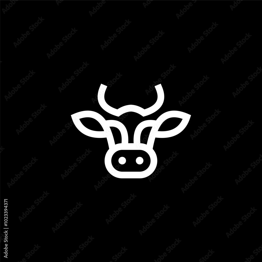 simple minimalist flat bold line modern cow, buffalo or bull head logo vector simple minimalist flat bold line modern cow, buffalo or bull head logo vector