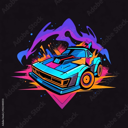 Retro Sports Car Illustration