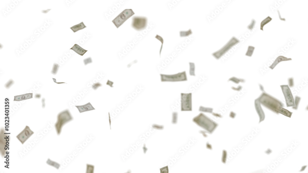 Many USA 100 dollars bill falling from the sky Many USA 100 dollars bill falling from the sky