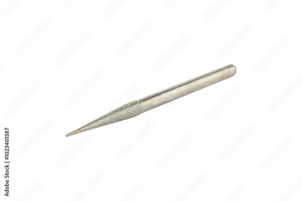 cutter for hand engraver and drill with diamond filings, isolated from background cutter for hand engraver and drill with diamond filings, isolated from background