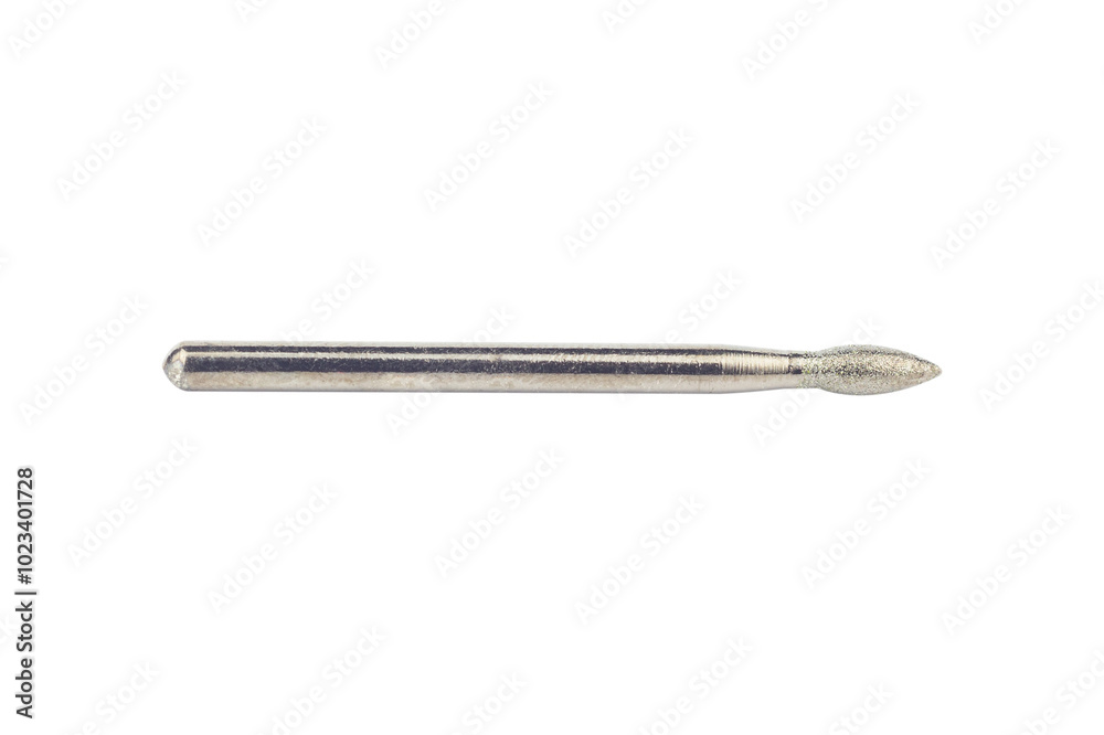cutter for hand engraver and drill with diamond filings, isolated from background cutter for hand engraver and drill with diamond filings, isolated from background