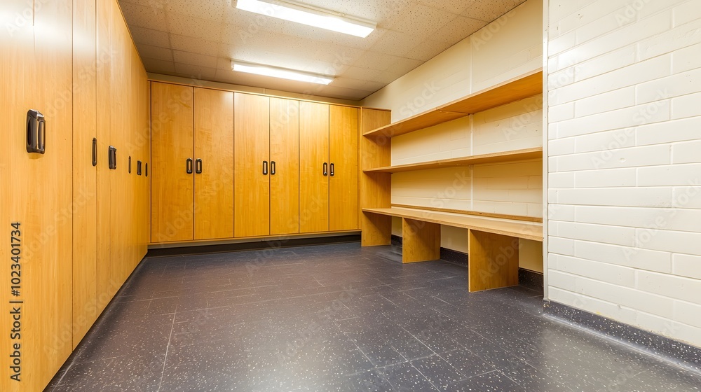 A sophisticated and well organized modern dressing room featuring custom built wardrobes and a central seating area set against a clean minimalist background for a harmonious and calming atmosphere A sophisticated and well organized modern dressing room featuring custom built wardrobes and a central seating area set against a clean minimalist background for a harmonious and calming atmosphere