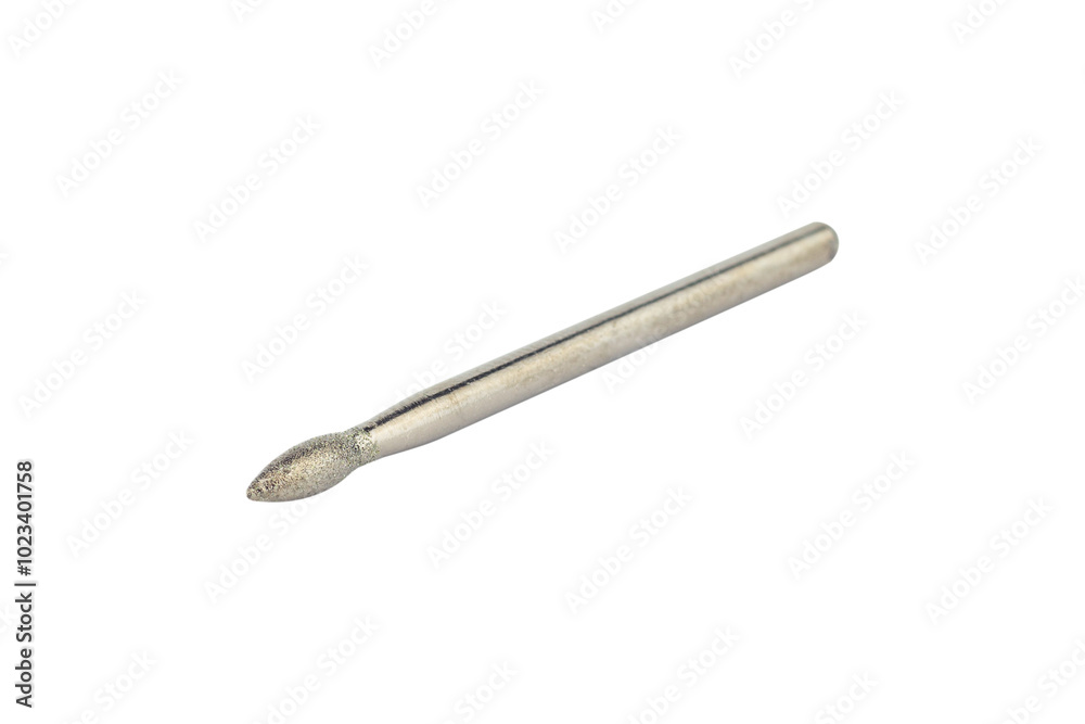 cutter for hand engraver and drill with diamond filings, isolated from background cutter for hand engraver and drill with diamond filings, isolated from background
