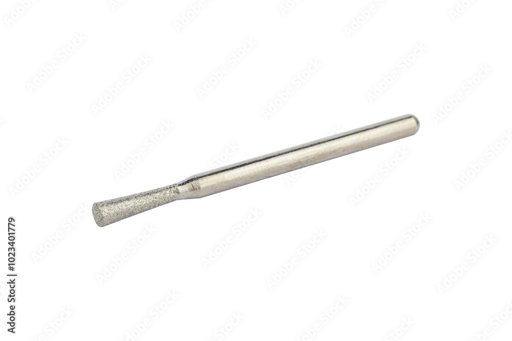 cutter for hand engraver and drill with diamond filings, isolated from background cutter for hand engraver and drill with diamond filings, isolated from background