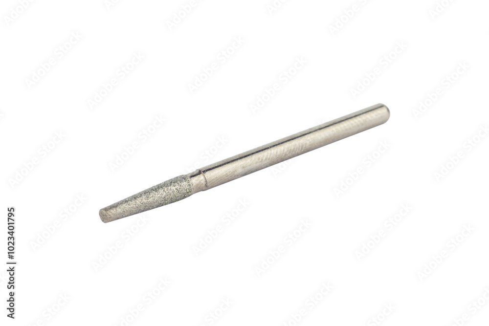 cutter for hand engraver and drill with diamond filings, isolated from background cutter for hand engraver and drill with diamond filings, isolated from background