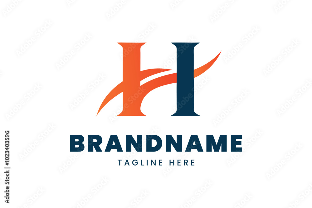 Bold dynamic abstract brand logo with modern H initials in blue and red colors, letter h logo Bold dynamic abstract brand logo with modern H initials in blue and red colors, letter h logo