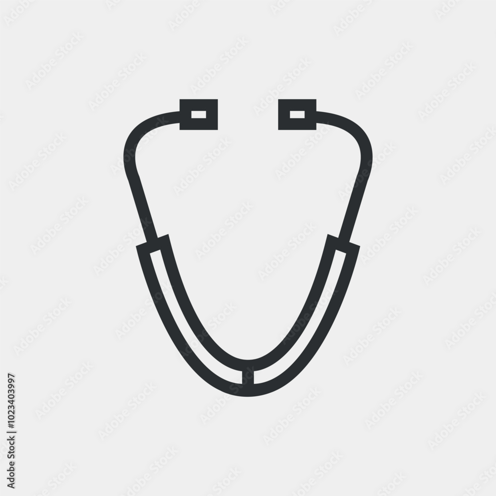 Stethoscope icon in black outline for medical and healthcare Stethoscope icon in black outline for medical and healthcare