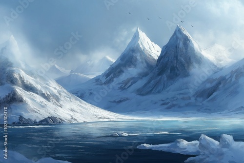 Wallpaper Mural arctic landscape by generative ai Torontodigital.ca