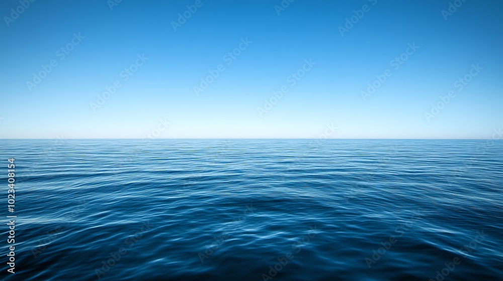 Obraz premium Serene ocean view under clear blue sky