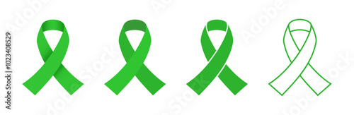 Mental health awareness ribbon set