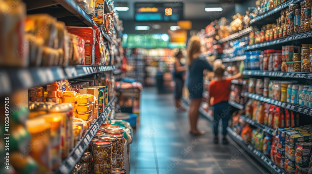 custom made wallpaper toronto digitalStocking up on essential supplies in grocery store aisle with family