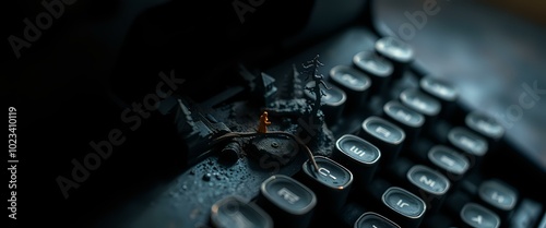 High-Quality Laptop Keyboard Image with Well-Maintained Keys - 21:9 Aspect Ratio