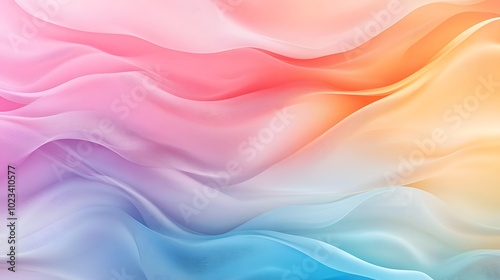 Abstract background with colorful waves and soft curves, creating an elegant and modern wallpaper design, orange, pink, purple