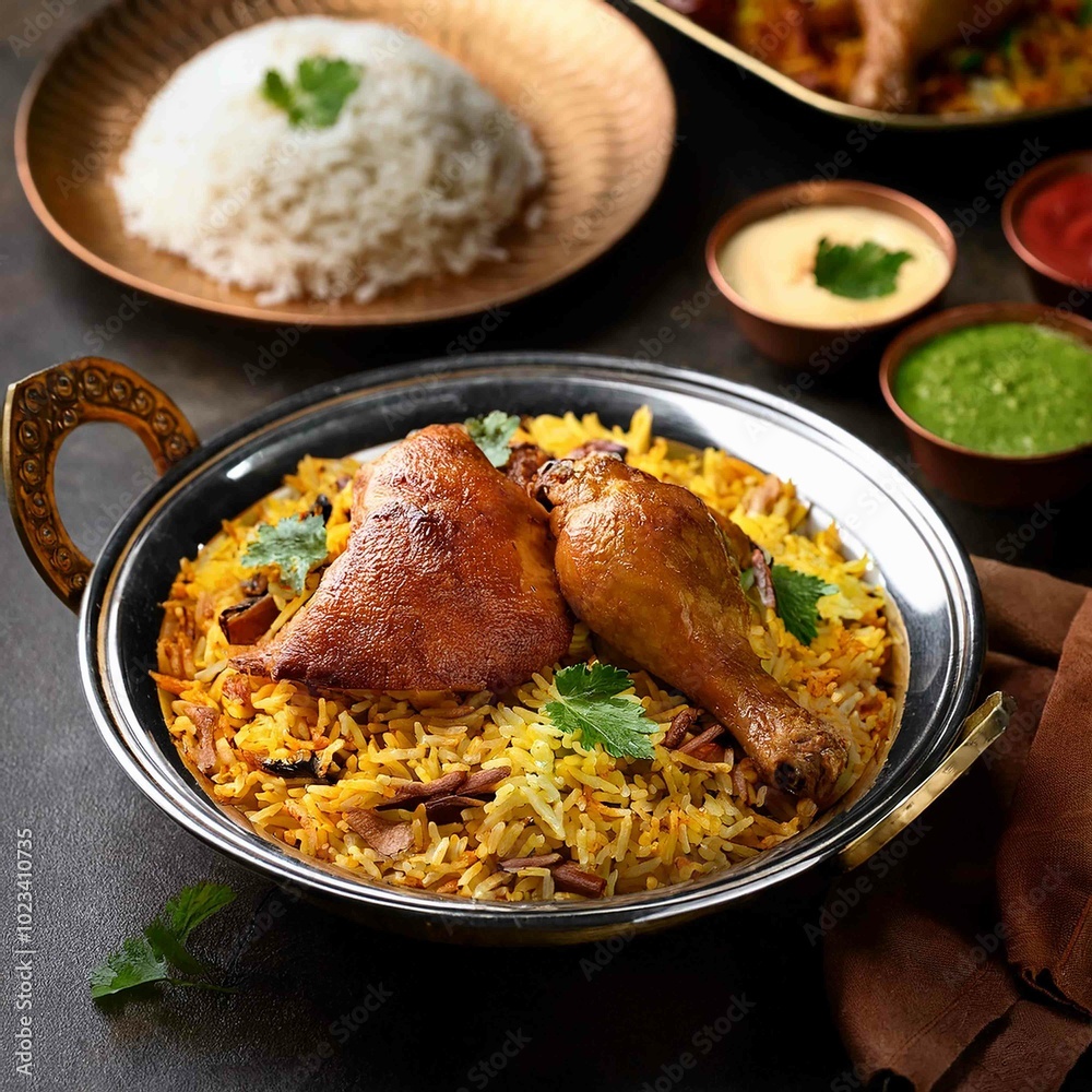 biryani rice, indian meal, chicken biryani rice, indian meal, chicken