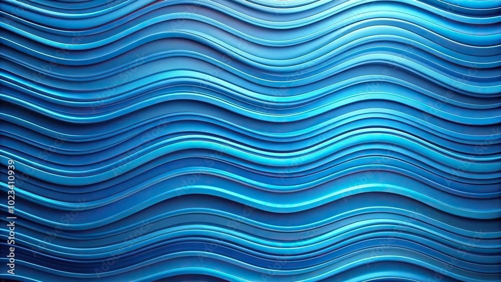 Fototapeta premium Groovy elegant wavy background texture in bright blue
