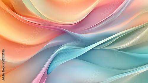 Abstract background with colorful waves and soft curves, creating an elegant and modern wallpaper design, orange, pink, purple