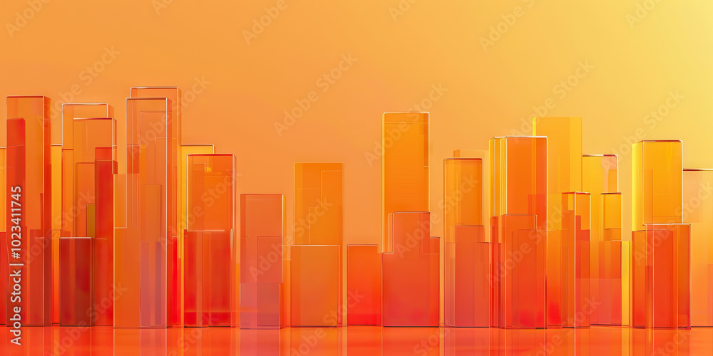 Fototapeta premium Job Market Sector Analysis: Vibrant Orange Bars