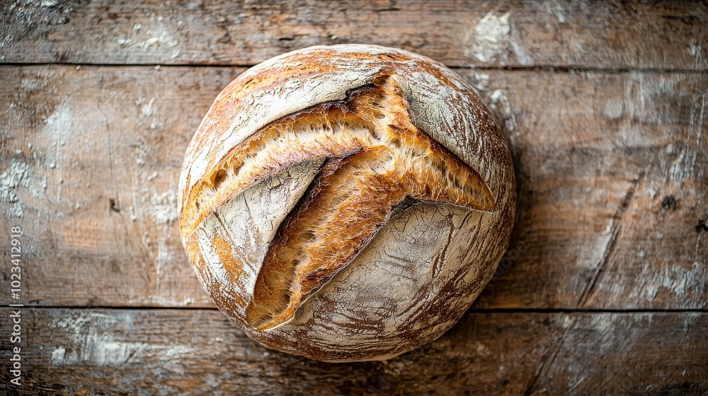 Close-Up of a Single Sourdough Boule Close-Up of a Single Sourdough Boule