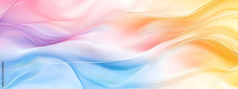 Abstract background with colorful waves and soft curves, creating an elegant and modern wallpaper design, orange, pink, purple Abstract background with colorful waves and soft curves, creating an elegant and modern wallpaper design, orange, pink, purple