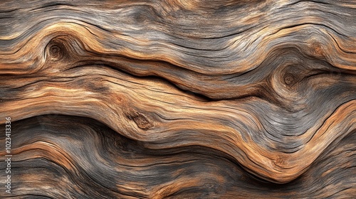 Wavy Wooden Texture with Knots and Grain Patterns