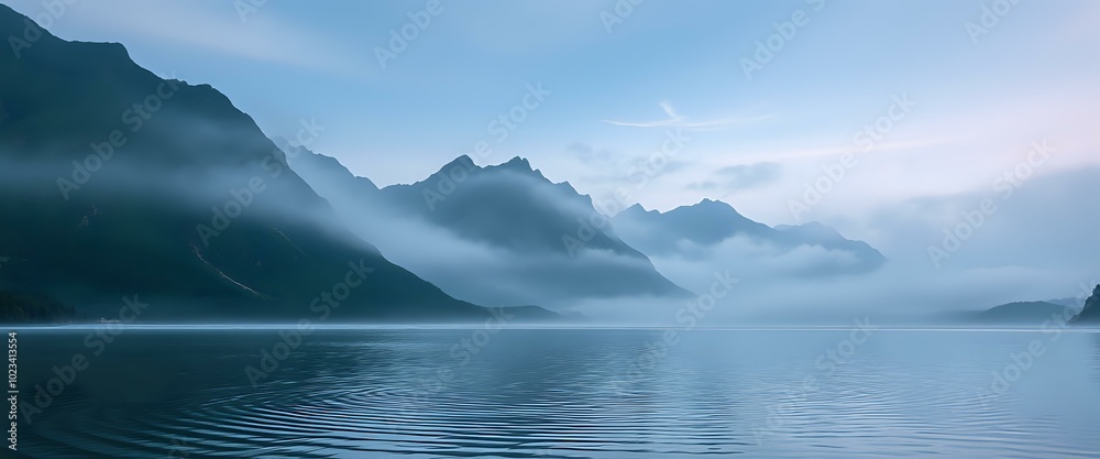 Breathtaking Serene Mountain Lake Reflections with Majestic Peaks at Dawn