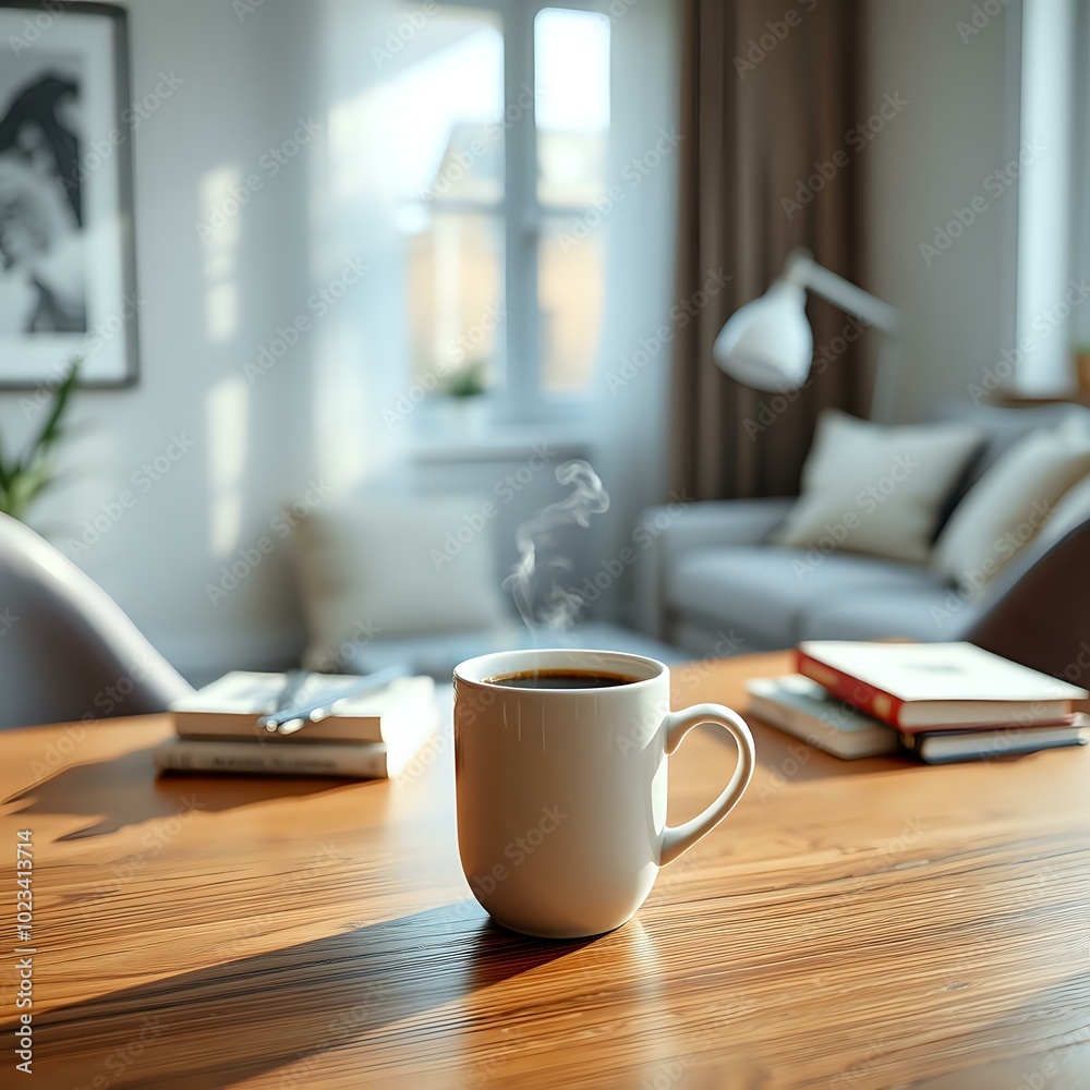 Cozy Evening Reading Nook with Coffee and Book Cozy Evening Reading Nook with Coffee and Book