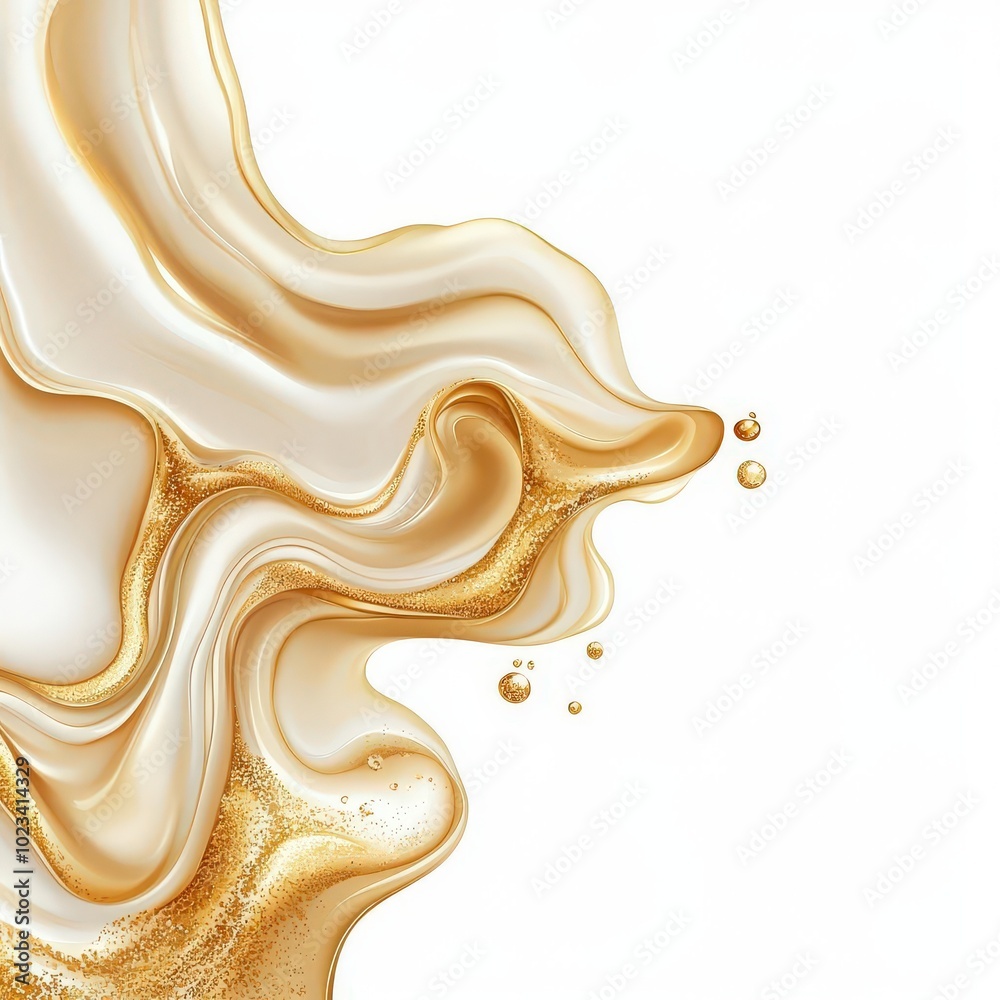 Fluid gold and cream abstract swirl design Fluid gold and cream abstract swirl design