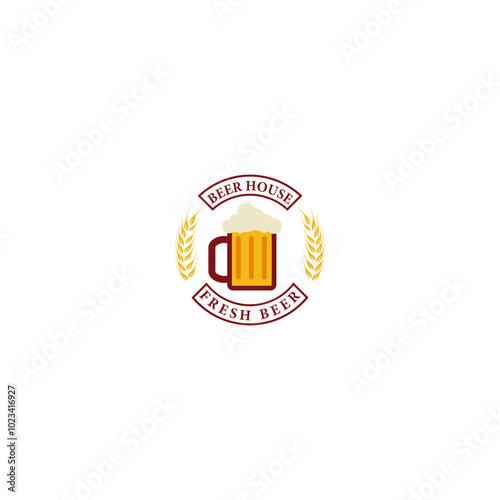 Beer house icon. Beer Mug Logo isolated on white background