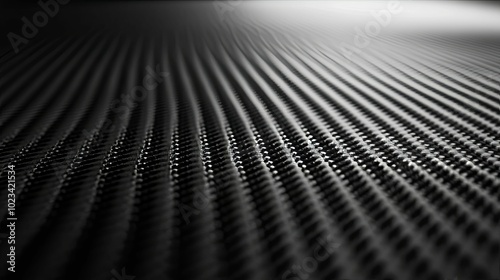 Close-up of a Black Carbon Fiber Weave with Diagonal Lines