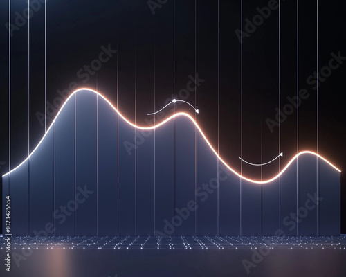 graph with a trend on a black background