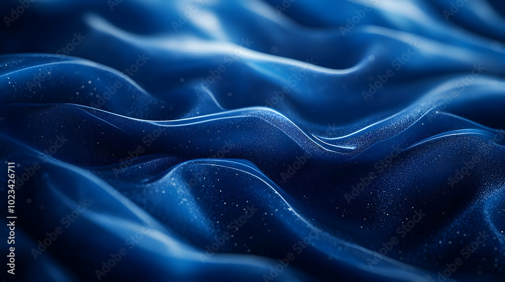 Obraz premium Abstract Blue Wavy Background with Shimmering Texture