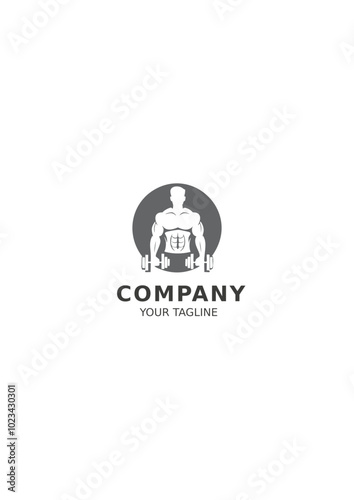 Fitness logo, gym, dumbbell, muscle, health, wellness, athletic