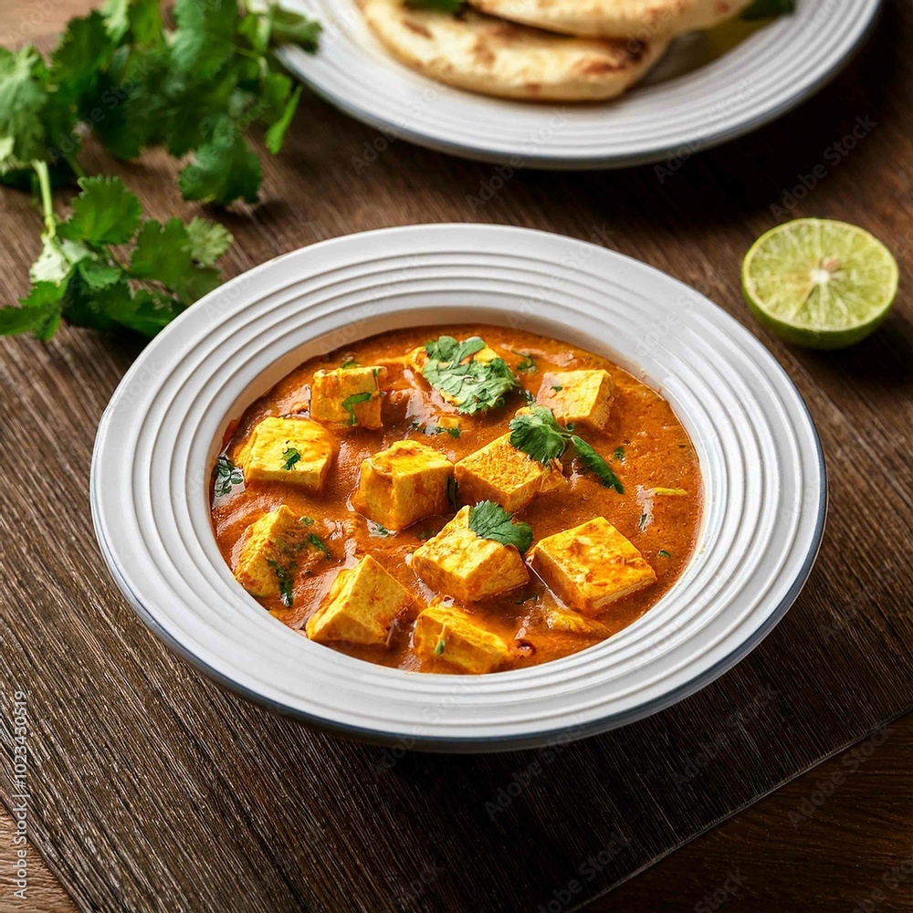 Indian Paneer butter masala curry dish Indian Paneer butter masala curry dish