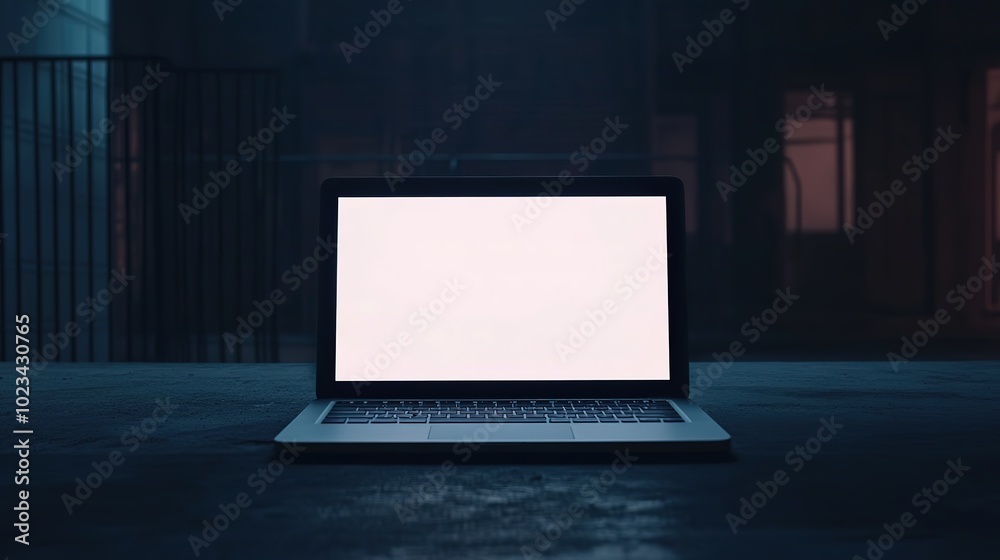 Over shoulder view of white blank empty mockup laptop screen for advertising. Indian adult male student having virtual meeting, training online call, educational webinar, chatting or working at home Over shoulder view of white blank empty mockup laptop screen for advertising. Indian adult male student having virtual meeting, training online call, educational webinar, chatting or working at home