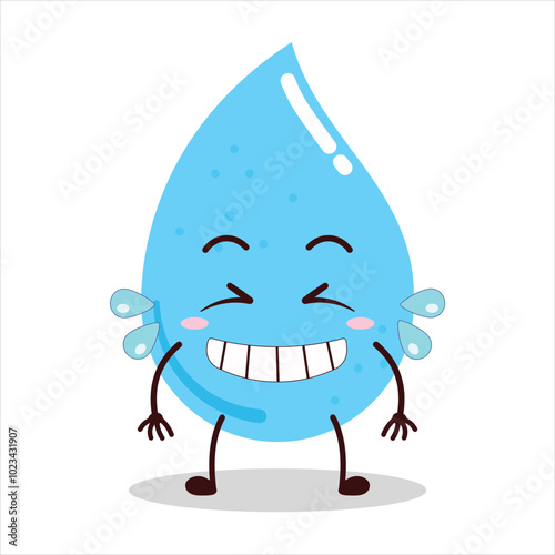 cute pleased expression of water drop cartoon character