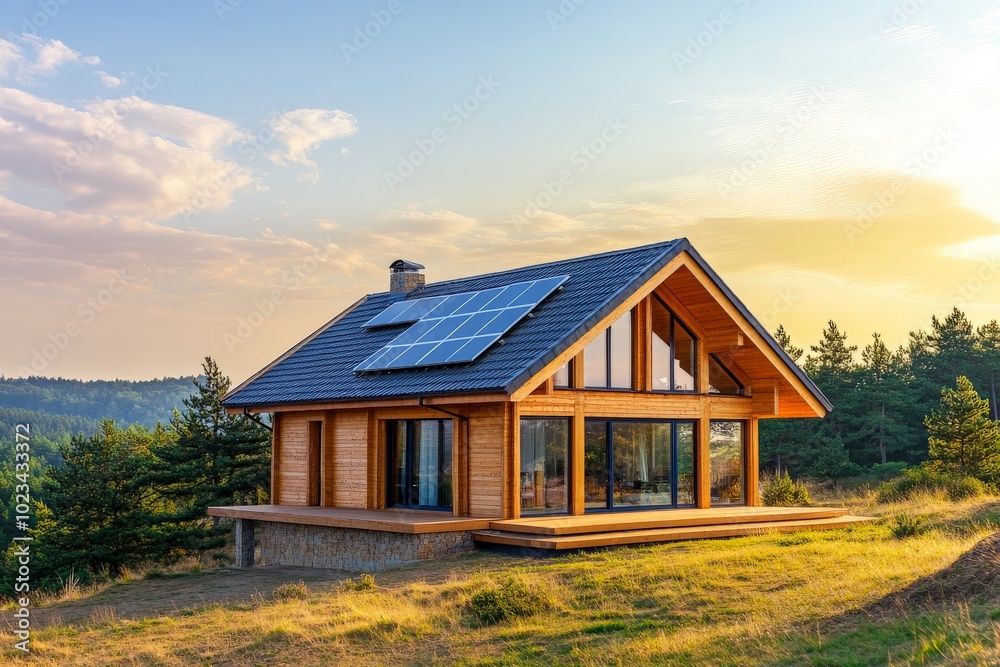 Obraz premium luxury eco conscious house wood