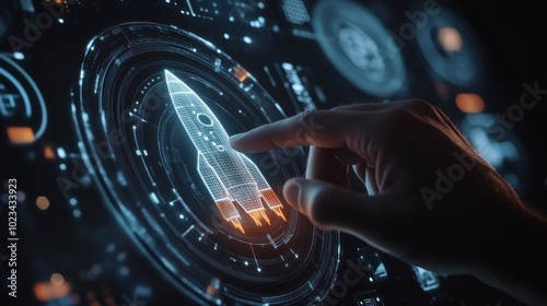 Digital interaction with a 3D rocket hologram design