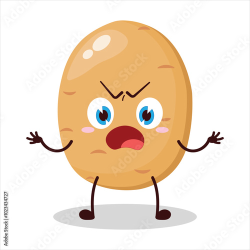 cute why expression of potato cartoon character