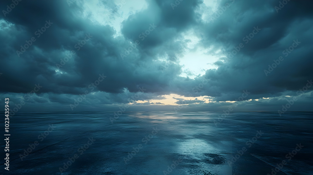 Dark Stormy Sky Above a Wet Asphalt Background Dark Stormy Sky Above a Wet Asphalt Background